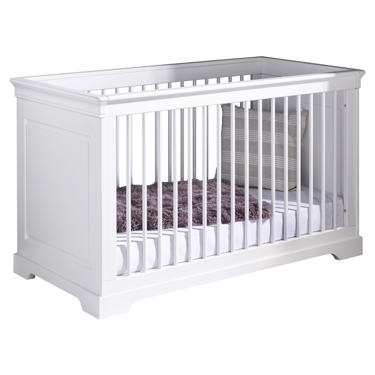 Lit Bébé évolutif Lila en Mobilier mixte coloris Blanc