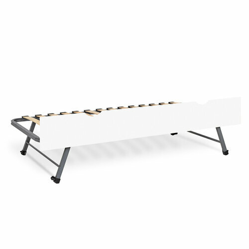 Sommier gigogne avec faade Strata vue sommier - Blanc 