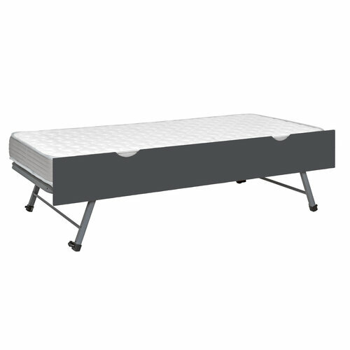 Sommier gigogne avec faade Strata - Gris