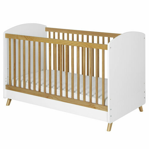 Lit bb volutif avec matelas Kombu blanc - Pack lit bébé évolutif avec matelas Kombu