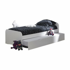 Pack lit gigogne ouvert avec 2 matelas Thas Blanc