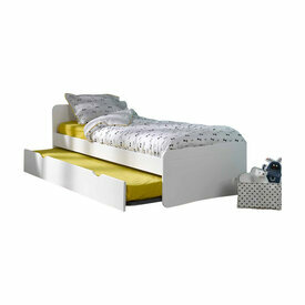 Lit gigogne Spike blanc avec un sommier gigogne ouvert