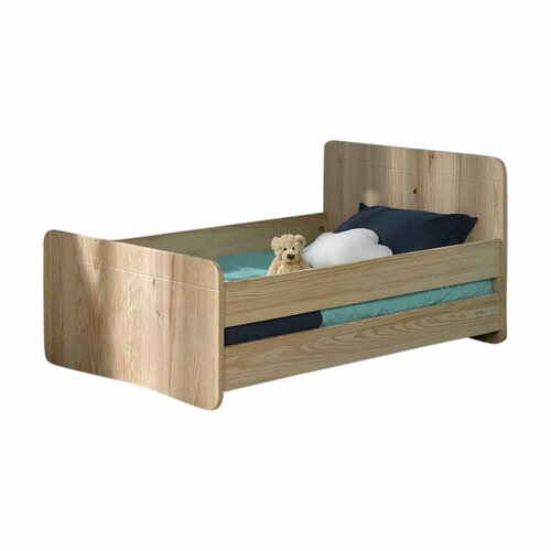 Lit volutif Spike bois naturel avec barrire