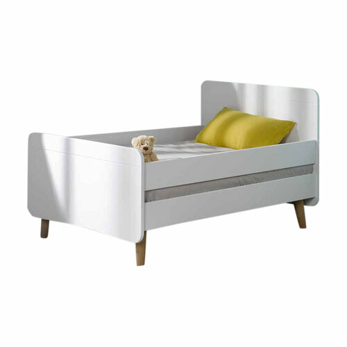 Lit volutif avec pieds Spike blanc avec barrires
