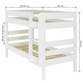 Schma dimensionnel du lit superpos Nubie Blanc