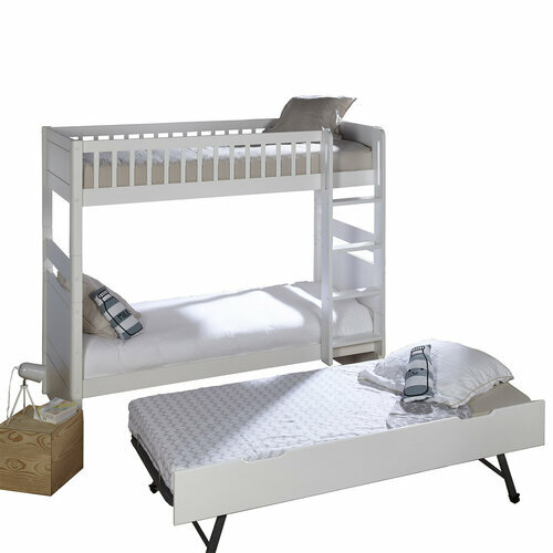 Lit superpos avec sommier gigogne dpli Victoria Blanc
