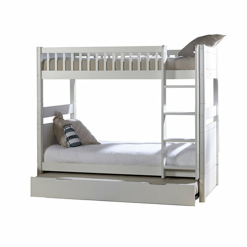Lit superpos avec sommier gigogne Victoria Blanc - Lit superposé avec sommier gigogne Victoria