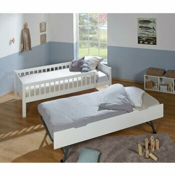 Pack lit enfant gigogne avec barrières et 2 matelas Victoria