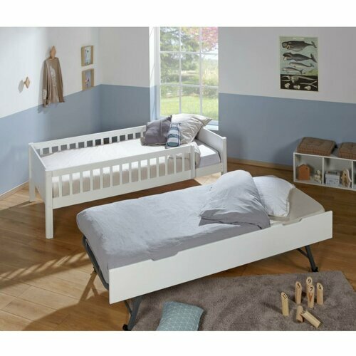 Ambiance du Pack lit enfant gigogne avec barrires et 2 matelas Victoria