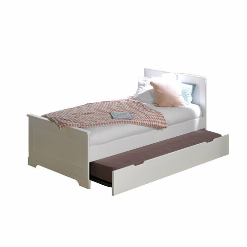 Pack lit gigogne avec 2 matelas Lila blanc - Pack lit gigogne avec 2 matelas Lila