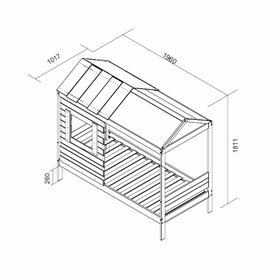 Schma dimensionnel Lit cabane Charles