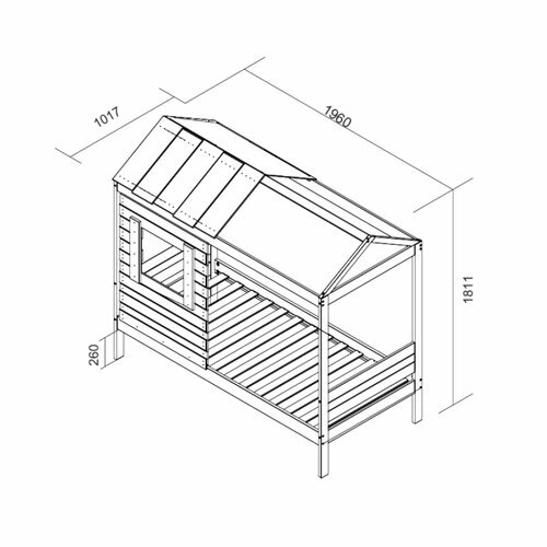 Schma dimensionnel Lit cabane Charles