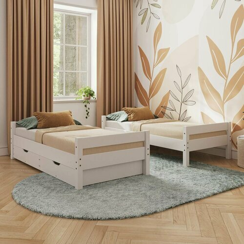 Ambiance - Lit superpos� avec tiroir Aaron blanc s�par�