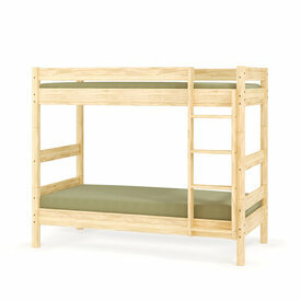 Vue de 3/4 - Pack lit superpos� s�parable avec 2 matelas Aaron Bois