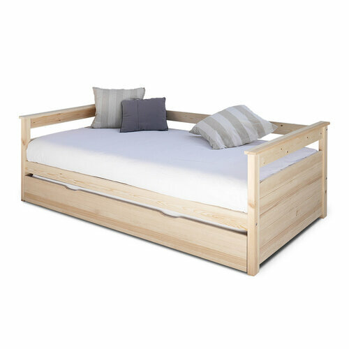 Pack lit gigogne avec 2 matelas Izao - Bois