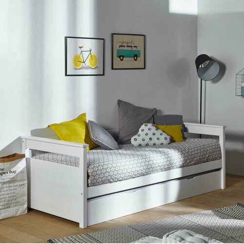 Ambiance - Pack lit gigogne avec 2 matelas Izao - Blanc