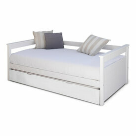 Pack lit gigogne avec 2 matelas Izao - Blanc 