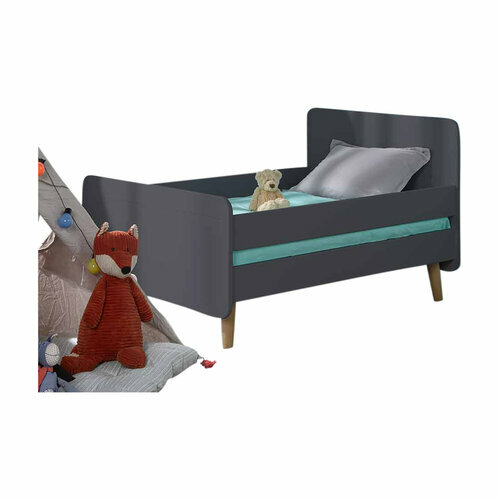 Lit enfant volutif avec pieds et barrires Spike Gris