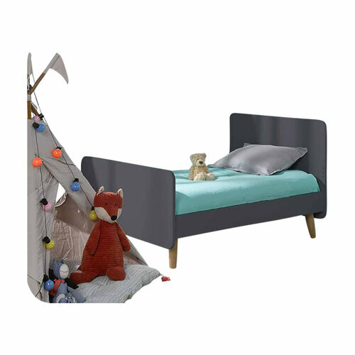 Lit enfant volutif avec pieds sans barrires Spike Gris