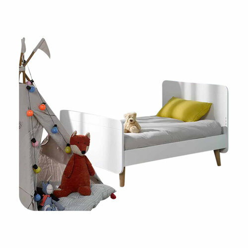 Lit enfant volutif avec pieds sans barrires Spike Blanc