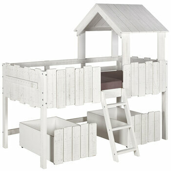 Lit cabane mi-hauteur avec tiroirs Donnie