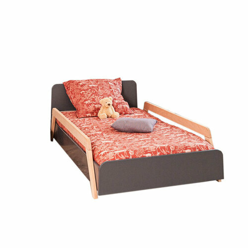 Lit enfant avec barrires Pixia Gris position basse