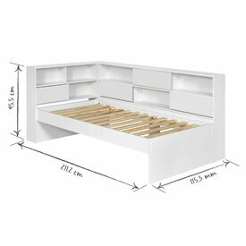 Schma dimensionnel du Lit cosy gigogne dpli Play Blanc