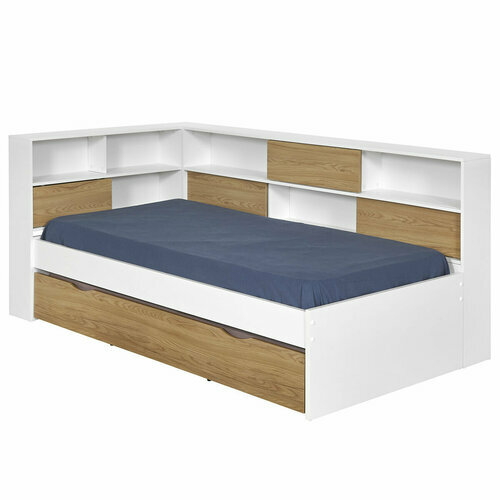 Pack lit cosy gigogne avec matelas Play - Blanc et bois