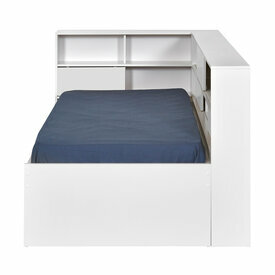 Vue de profil - Pack lit cosy gigogne avec matelas Play Blanc