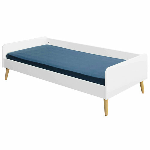 Pack lit avec pieds et matelas Harpe blanc - Pack lit avec pieds et matelas Harpe