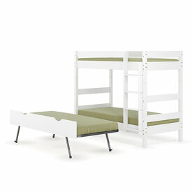 Lit superpos� avec sommier gigogne d�pli� Aaron blanc