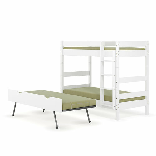 Lit superpos� avec sommier gigogne d�pli� Aaron blanc