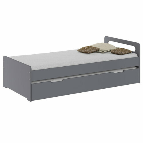 Pack Lit gigogne avec 2 matelas Louna - Gris