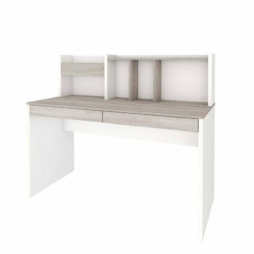 Bureau avec sur-meuble Tacco blanc et bois