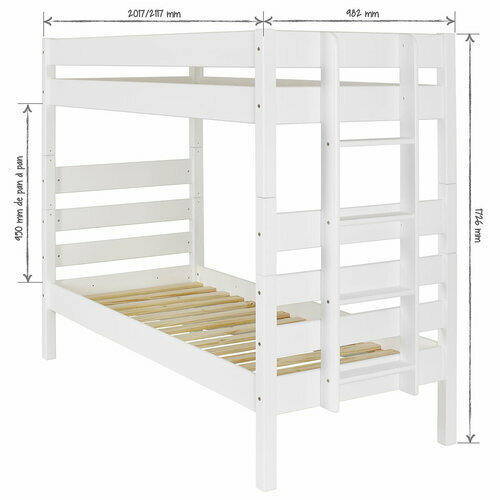 Schma dimensionnel lit superpos haut avec 2 matelas Aniba