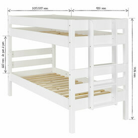 Schma dimensionnel Lit superpos avec sommier gigogne Aniba 