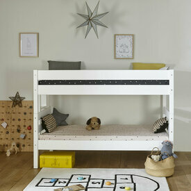 Chambre avec lit superposé avec sommier gigogne Aniba blanc