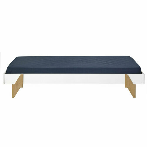 Lit empilable avec matelas Buddy Blanc - Vue Face