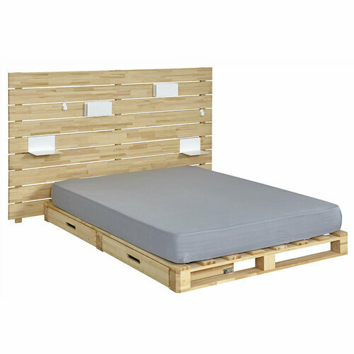 Pack lit avec tte de lit et matelas Cembro - Pack lit palette avec tête de lit et matelas Cembro