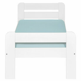 Vue de profil du Pack lit avec matelas Sundy blanc