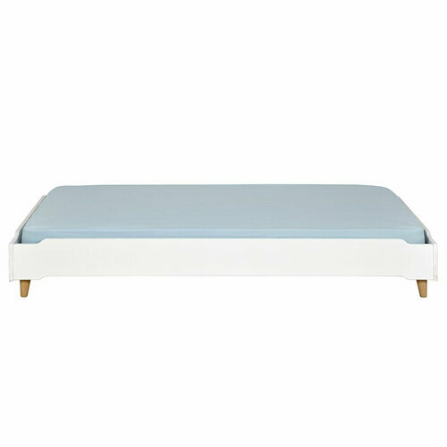 Vue profil du Lit empilable avec pieds blanc