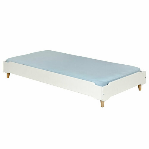 Lit empilable avec pieds blanc - Pack lit avec pieds et matelas Jelly