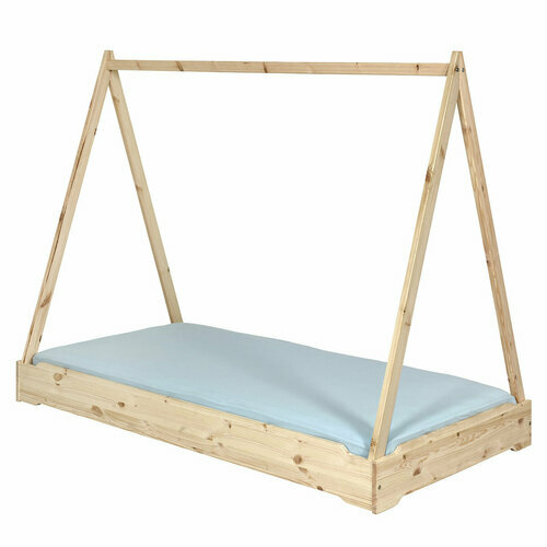 Lit empilable cabane bois naturel