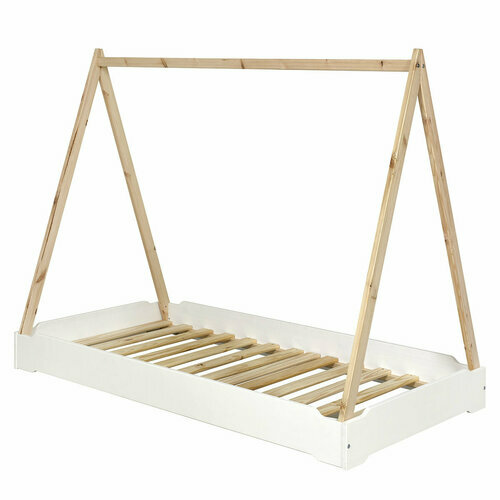 Lit empilable cabane blanc sans matelas