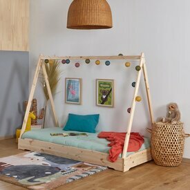 Ambiance Lit empilable cabane bois naturel