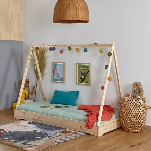 Ambiance Lit empilable cabane bois naturel