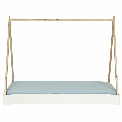 Vue profil Lit empilable cabane blanc