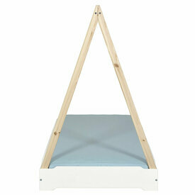 Vue latrale Lit empilable cabane blanc