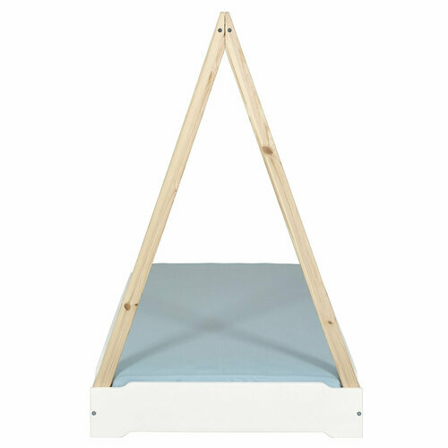 Vue latrale Lit empilable cabane blanc