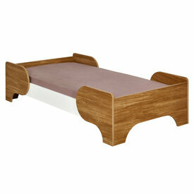 Pack lit enfant avec matelas Pango blanc et bois